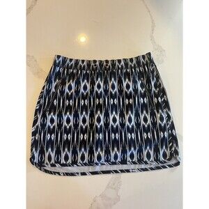 Athleta Blue And White Ikat Geometric Print Skirt Skirt Size Small